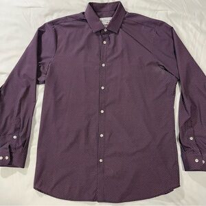 Mizzen + Main Shirt XXL Trim Fit Mens Leeward Purple Geometric Performance 2XL